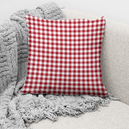 Elegant röd Gingham-rutig mönster Kudde