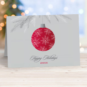 Elegant röd glad jul firande ornament näringsliv helgkort