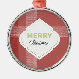 Elegant Röd God Jul Tartan Burgunderrödfärgad Julgransprydnad Metall