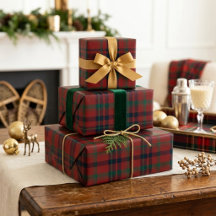 Elegant röd grön tartan-rutig klassisk jul