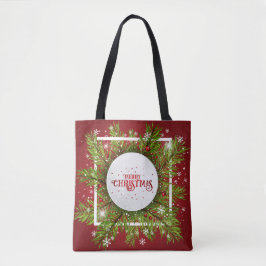 Elegant Röd jul-Helgdag | Tote Bag Tygkasse
