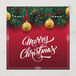 Elegant Röd jul-Julfest| Inbjudan