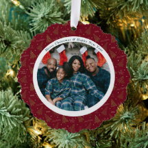 Elegant Röd jul och två Gott nytt år-foton