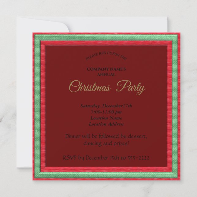 Elegant: röd jul ram (Framsida)