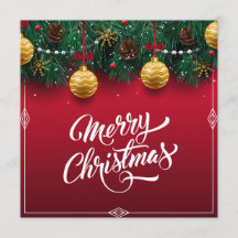 Elegant röd julfirande fest | Inbjudan