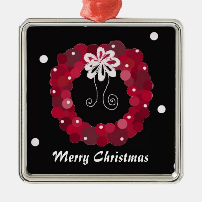 Elegant Röd julfrö Julgransprydnad Metall (Framsidan)