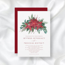 Elegant röd julstjärna julbröllop