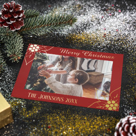 Elegant röd julstjärna julfotografi