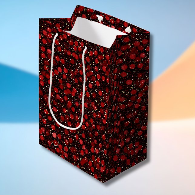 Elegant röd konfetti på svart glitterstil (Skapare uppladdad)