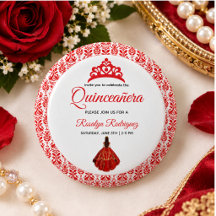 Elegant röd kunglig Quinceañera
