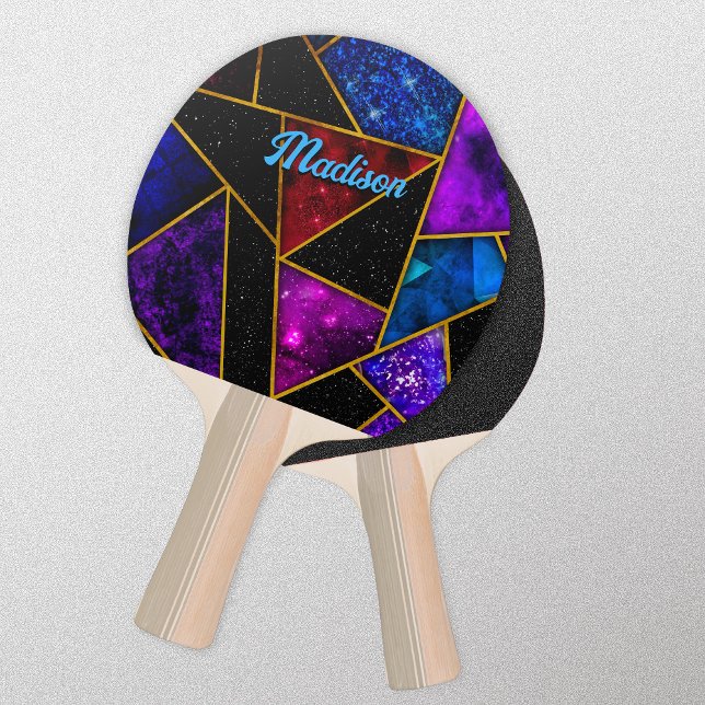 Elegant röd lila, geometrisk geometrisk pingisracket (Skapare uppladdad)