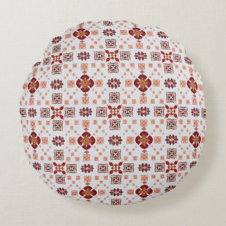 Elegant röd mandala geometrisk sovrum och hemmatex rund kudde