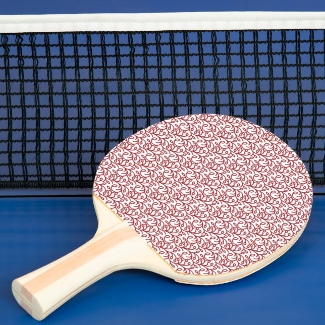 Elegant röd mönstrad vardagstote pingisracket (Insitu)