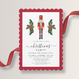 Elegant Röd Nötknäppare Julfest Inbjudningar