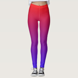 Elegant Röd Och Blå, Färgrik Leggings