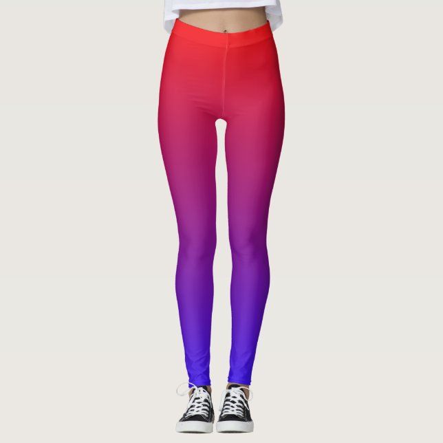 Elegant Röd Och Blå, Färgrik  Leggings (Framsida)