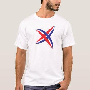 Elegant röd och blå linje Bokstav X Monogram T Shirt