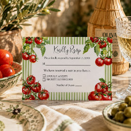 Elegant röd och grön italiensk bröllopsinbjudan OSA kort