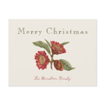 Elegant Röd och Grönt Blommigt jul