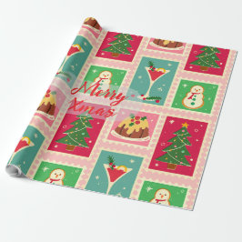 Elegant röd och guld festlig present för högtider presentpapper