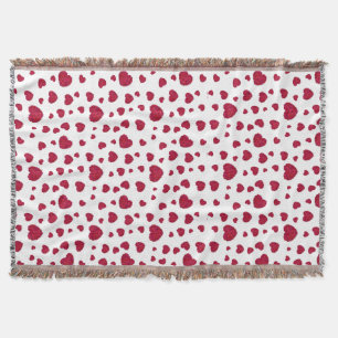 Elegant röd och mörk rosa blomrosmönster filt