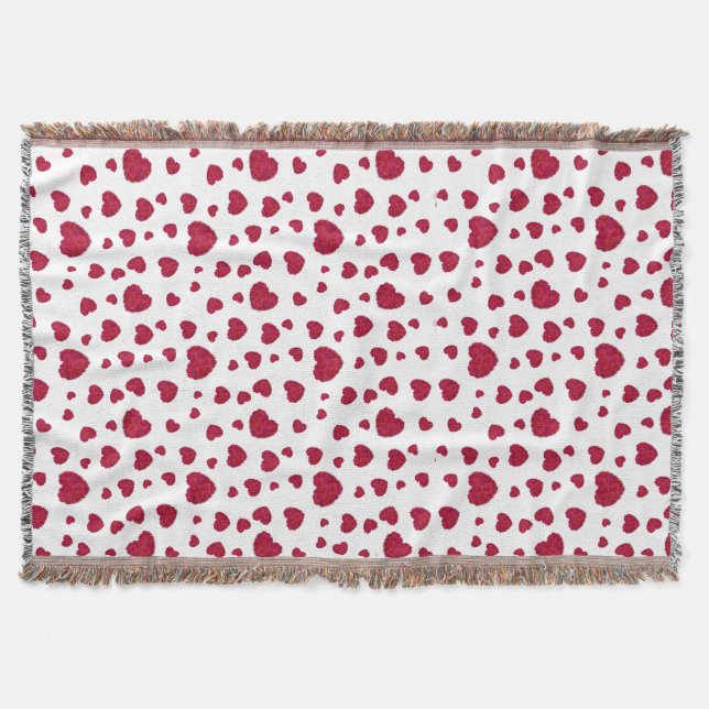 Elegant röd och mörk rosa blomrosmönster filt (Framsidan)