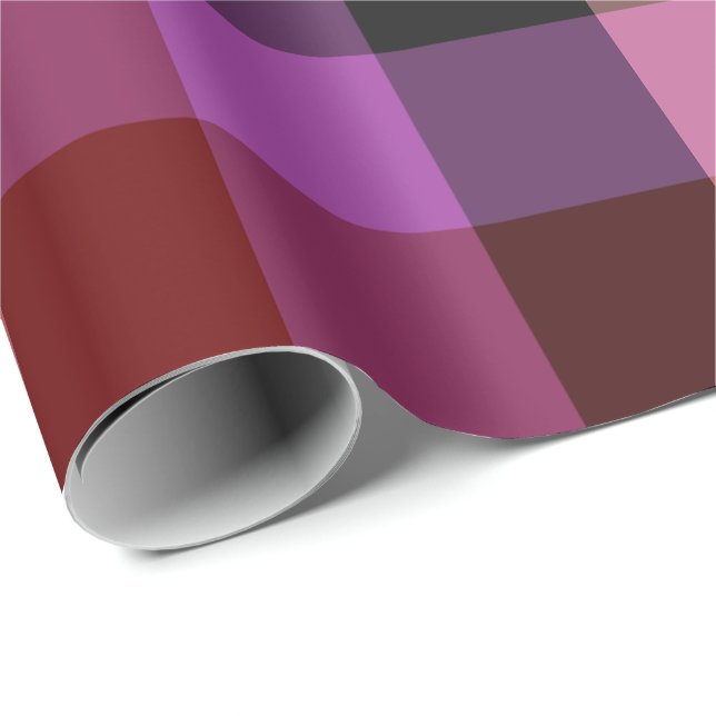 Elegant röd och plommonrutig sömlös mönster  presentpapper (Rullad Hörn)