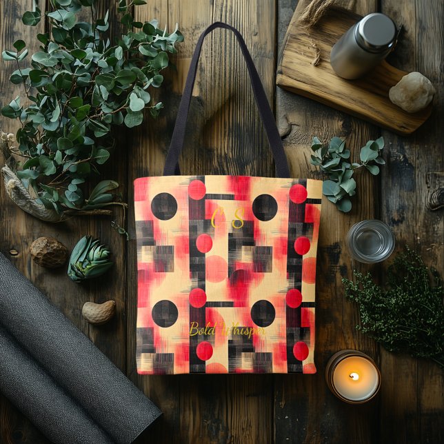 Elegant röd och svart abstrakt – modern geometrisk tygkasse (Skapare uppladdad)