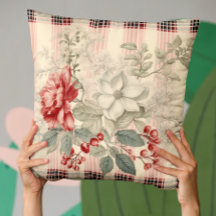 Elegant Röd och vit Blommigt