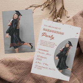 Elegant röd och vit examensfestinbjudan inbjudningar