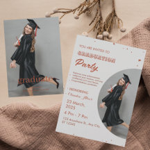 Elegant röd och vit examensfestinbjudan