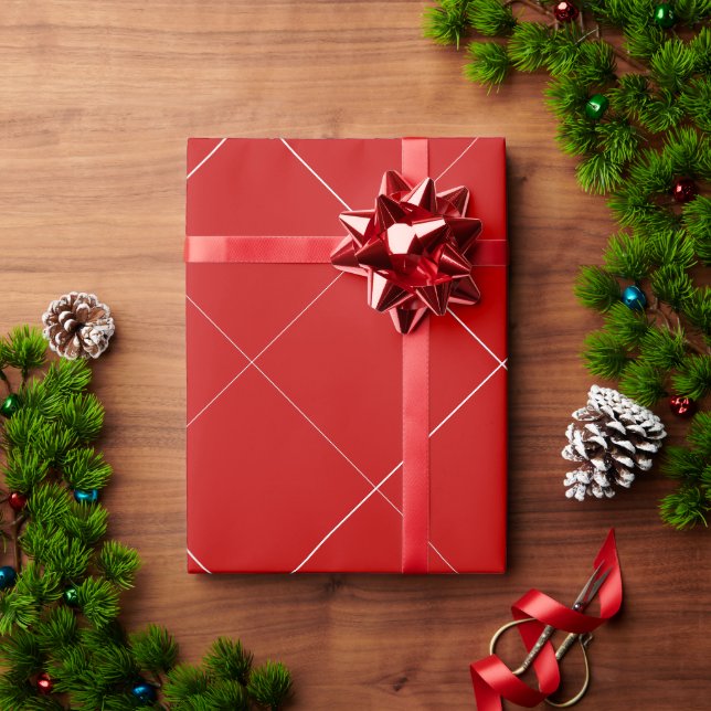 Elegant röd och vit mall julpresent presentpapper (Julgåva)