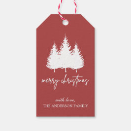 Elegant Röd och vit Personlig jul Presentetikett