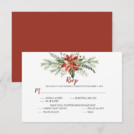 Elegant röd poinsettia Ständigt grön jul RSVP OSA Kort