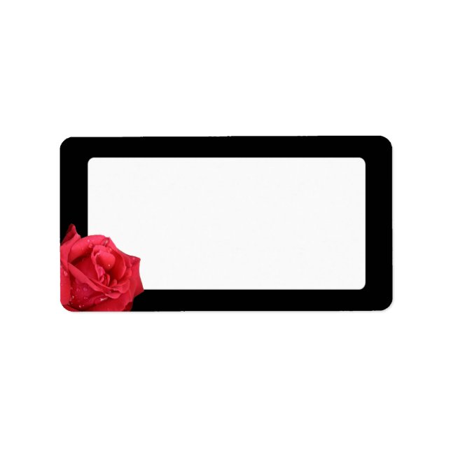 Elegant Röd ros Adressetiketter (Framsidan)
