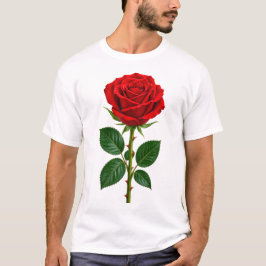 Elegant röd ros blomsterdesign t shirt