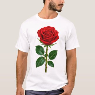 Elegant röd ros blomsterdesign t shirt