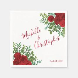 Elegant Röd ros Bröllop Pappersservett
