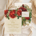 Elegant Röd ros Champagne 21:a födelsedagen Inbjudningar<br><div class="desc">Snygg,  elegant röd ros på champagne/bruna födelsedag 21:a födelsedag.</div>