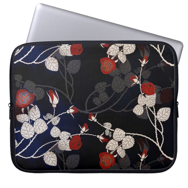 Elegant Röd ros Flower Laptop Fodral (Framsidan)