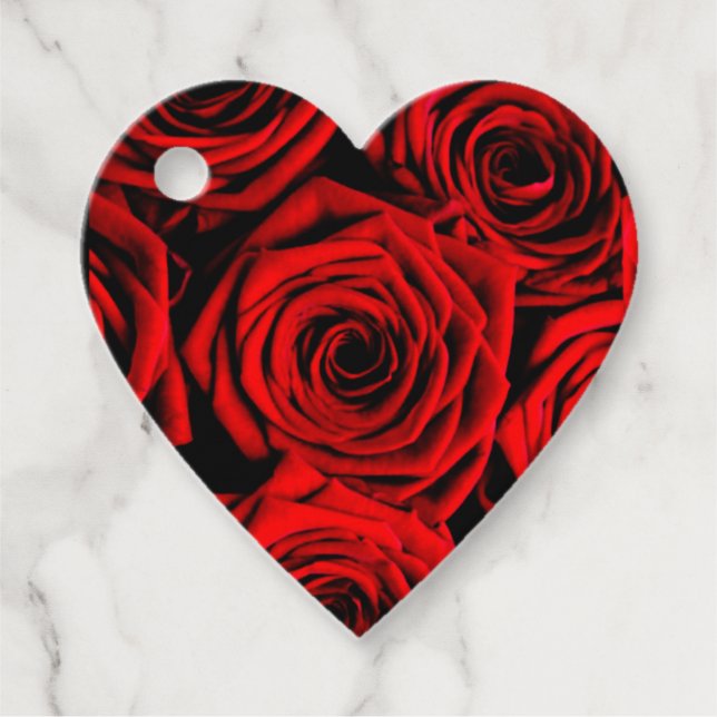 Elegant Röd ros Gåvor Etiketter (Framsida)