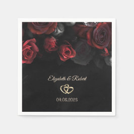 Elegant Röd ros Gothic Bröllop Pappersservett