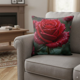 Elegant Röd ros i Spanien - brant Blommigt Kudde