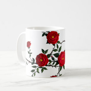 Elegant Röd ros Kaffemugg
