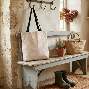 Elegant röd ros papper chintz monogram tygkasse