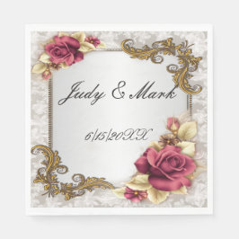 Elegant Röd ros Pappra blöjor Pappersservett