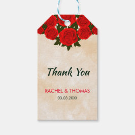 Elegant Röd ros Presentetikett