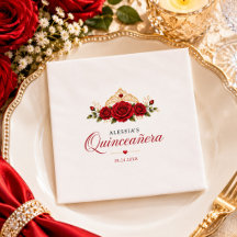 Elegant röd ros prinsessa Quinceañera-fest