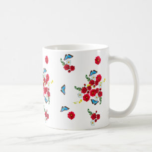 "Elegant Röd ros Print Mugg" Kaffemugg