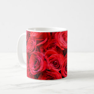 Elegant Röd ros röd blommigt Kaffemugg